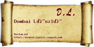 Dombai László névjegykártya